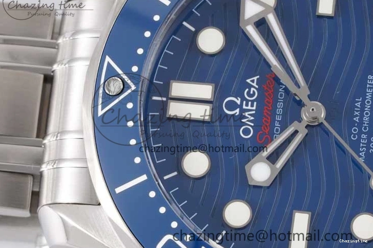 0201 Seamaster Diver 300M SS Blue Ceramic Bezel JVSF 1:1 Best Edition Blue Dial on SS Bracelet A SportInspired 7792